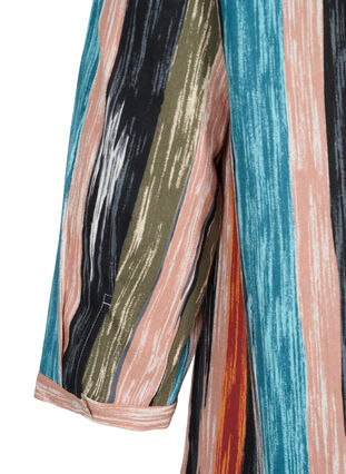 Katoenen jurk met patroon en 3/4 mouwen, Multi Stripe AOP, Packshot image number 3