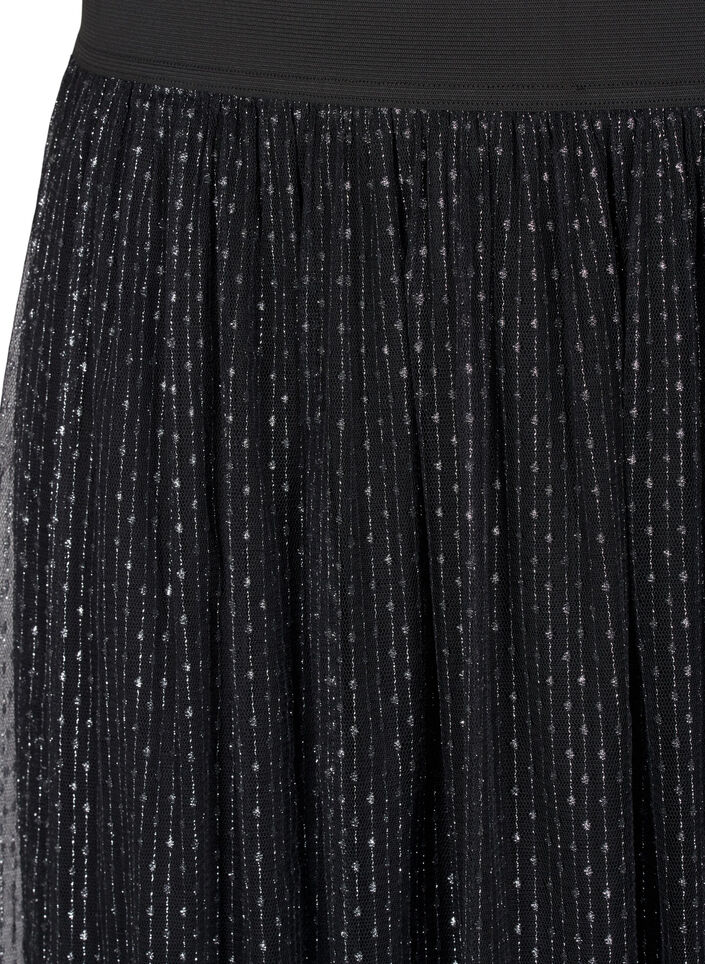Rok van mesh met glitters, Black, Packshot image number 2