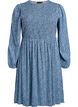Robe avec haut smock&eacute; et imprim&eacute; &agrave; petites fleurs, Bleu, Packshot image number 0