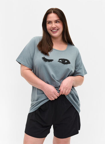 Pyjama t-shirt met korte mouwen en print, Trooper EYES, Model image number 0
