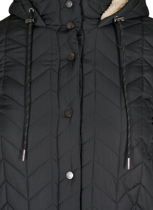 Doudoune à capuche avec boutons, Black, Packshot image number 2