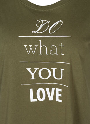 T-shirt en coton à manches courtes avec imprimé, Ivy green w. Love, Packshot image number 2