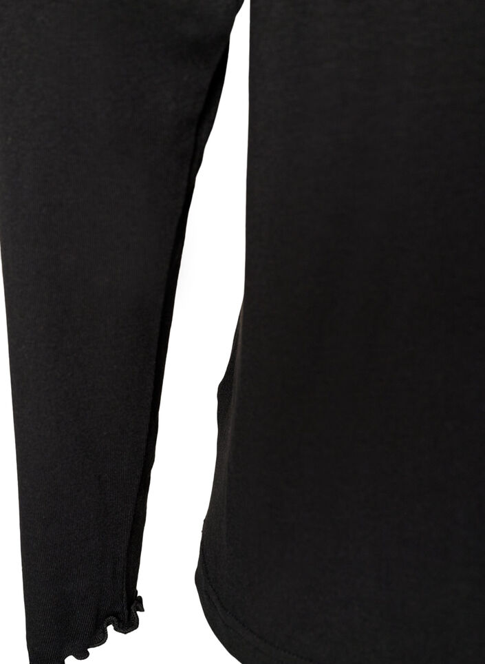 Haut de pyjama en viscose &agrave; manches longues, Noir, Packshot image number 3