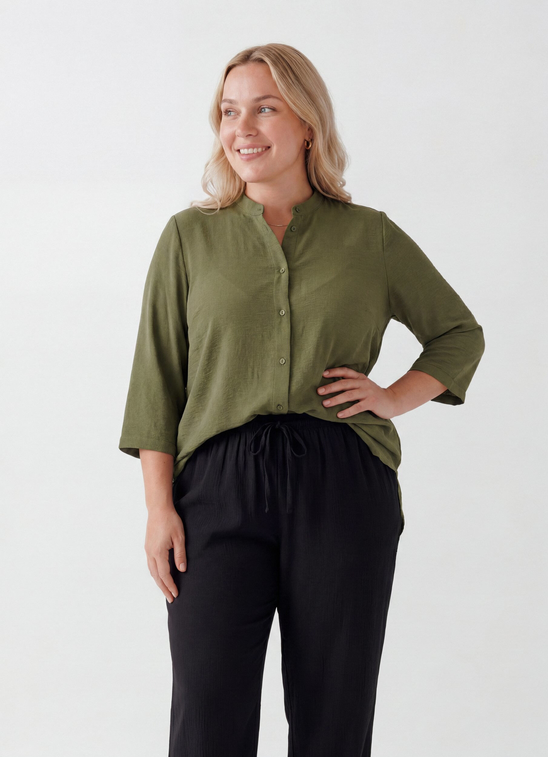 Tuniek met 3/4 mouwen, Groen, Model