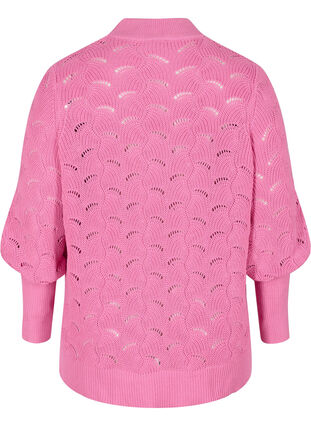 Pull en tricot à motifs avec manches bouffantes, Wild Orchid, Packshot image number 1