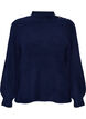 Pull c&ocirc;tel&eacute; &agrave; manches bouffantes et boutons, Bleu, Packshot image number 0