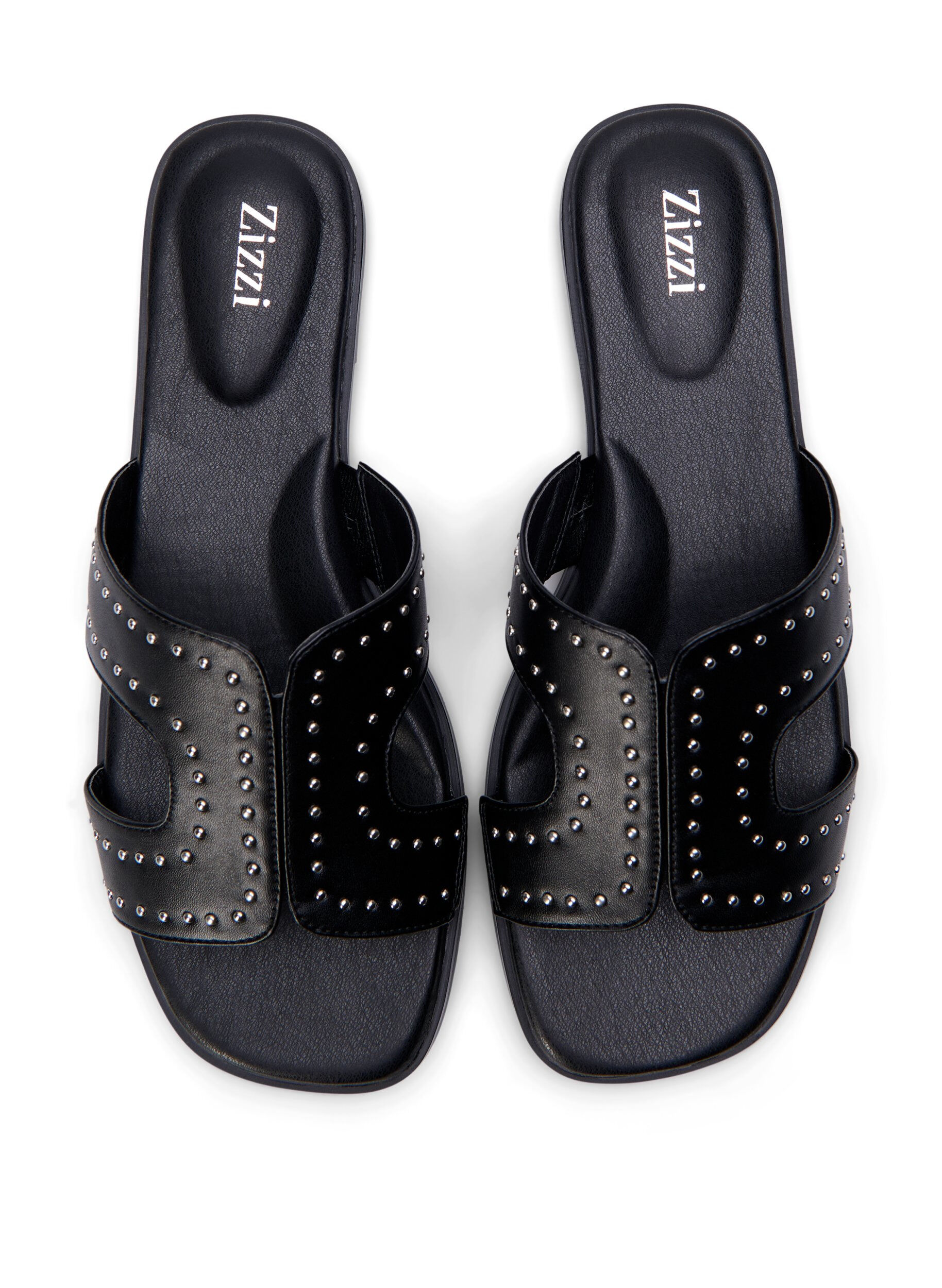 ZizziWide fit - Platte sandalen met studs, Zwart, Packshot image number 2