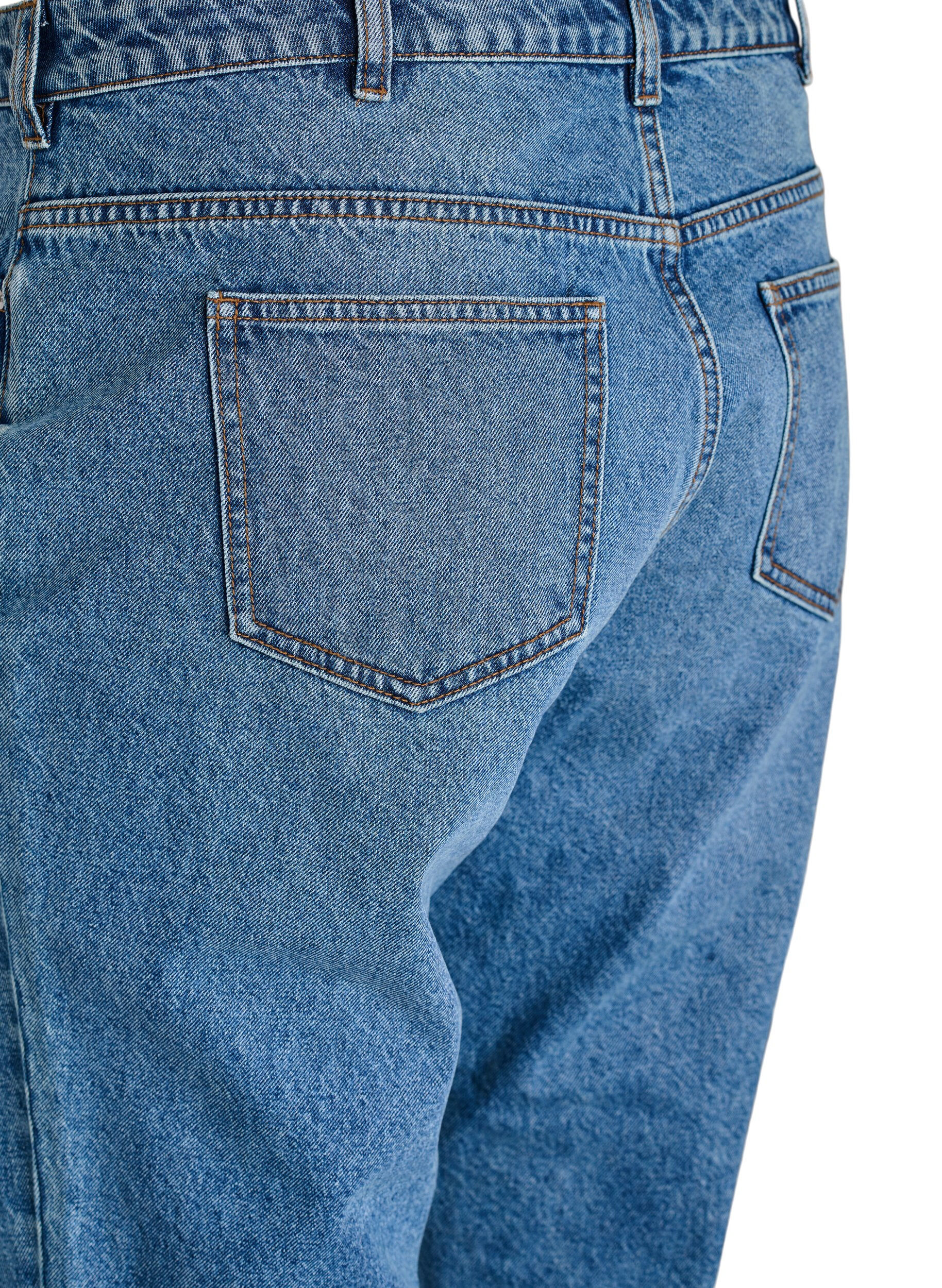 ZizziMille Mom Fit Jeans met hoge taille, Blauw, Packshot image number 3