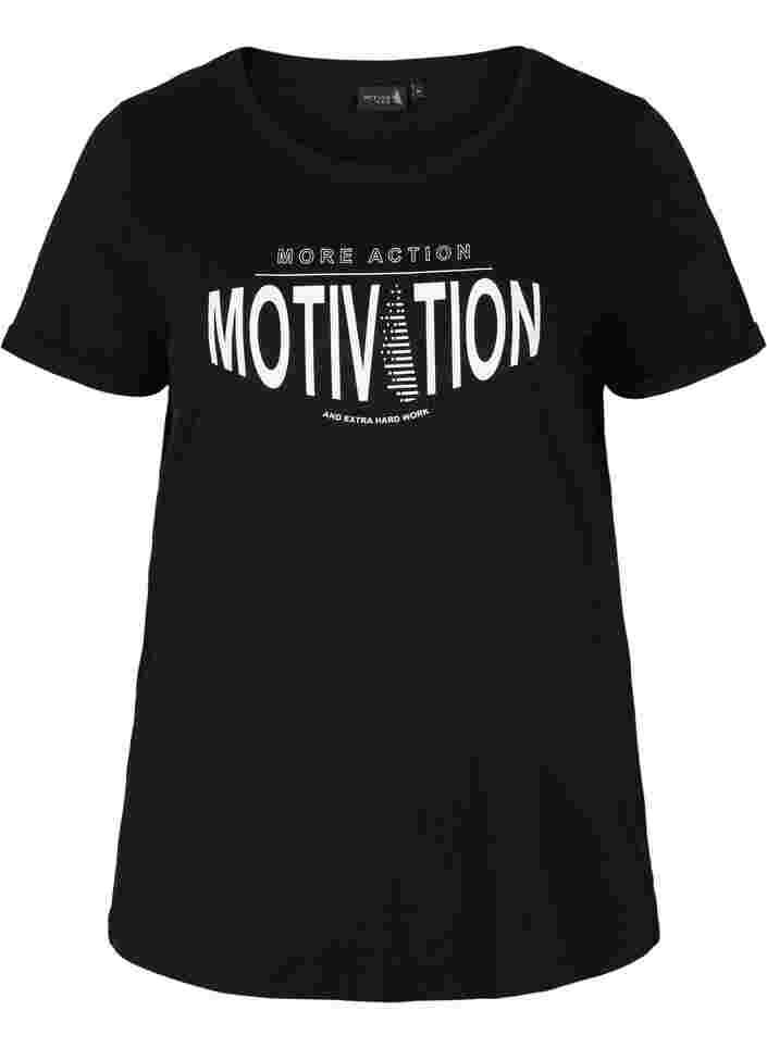 T-shirt de sport avec imprimé, Black More Action, Packshot image number 0