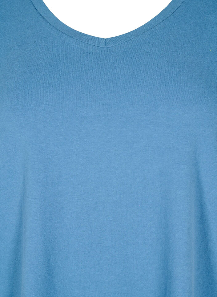 Effen basic T-shirt van katoen, Blauw, Packshot image number 2