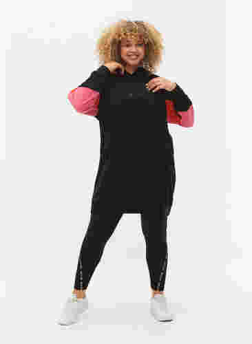Sweaterjurk met colorblock en zakken, Black, Model image number 2