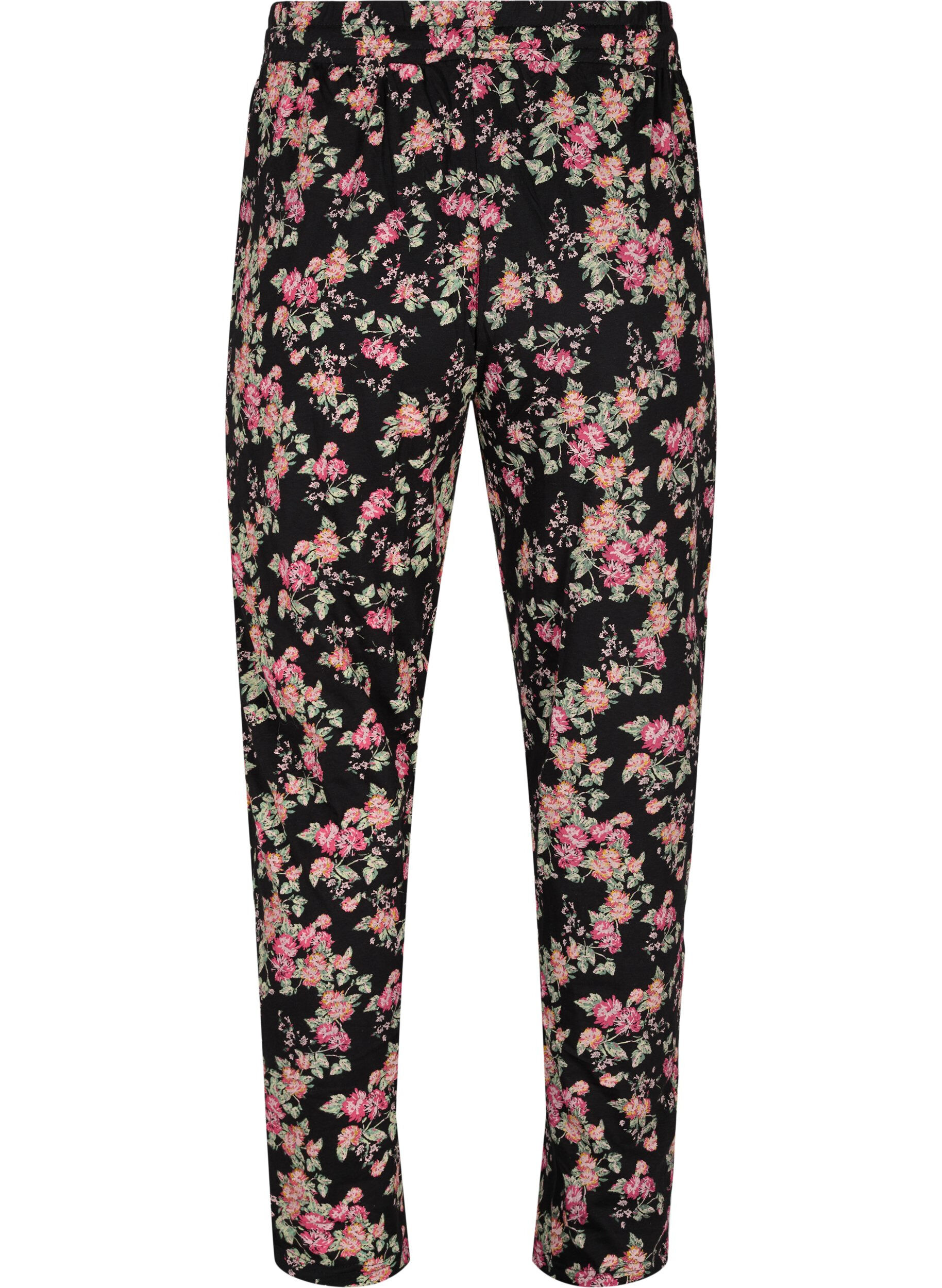 Zizzi Bas de pyjama, Black Pink Oran Flow, Packshot image number 1