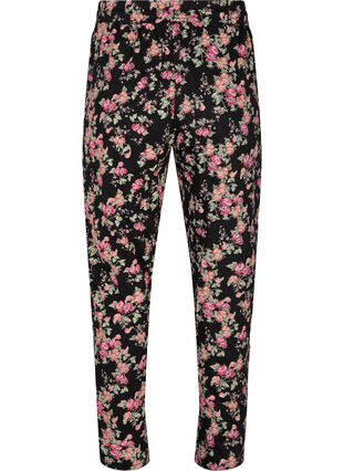 Katoenen pyjama broek , Black Pink Oran Flow, Packshot image number 1