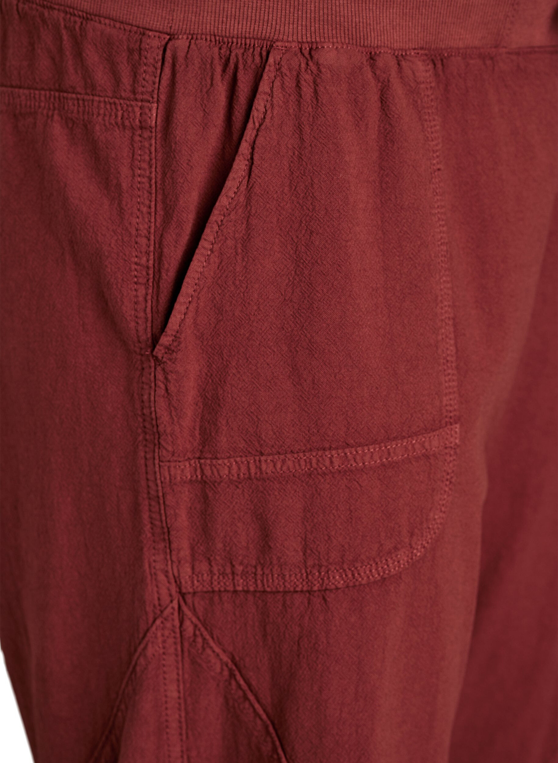 ZizziPantacourt en coton, Bordeaux, Packshot image number 2
