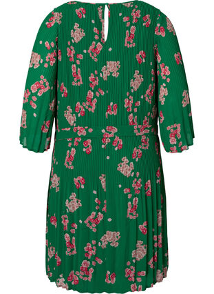 Robe plissée imprimée avec lien à nouer, Jolly Green Flower, Packshot image number 1