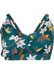 Gebloemde bikinibeha met ruches, Groen, Packshot image number 0