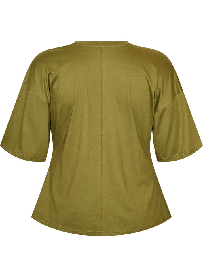 T-shirt avec d&eacute;tail drap&eacute;, Vert, Packshot image number 1