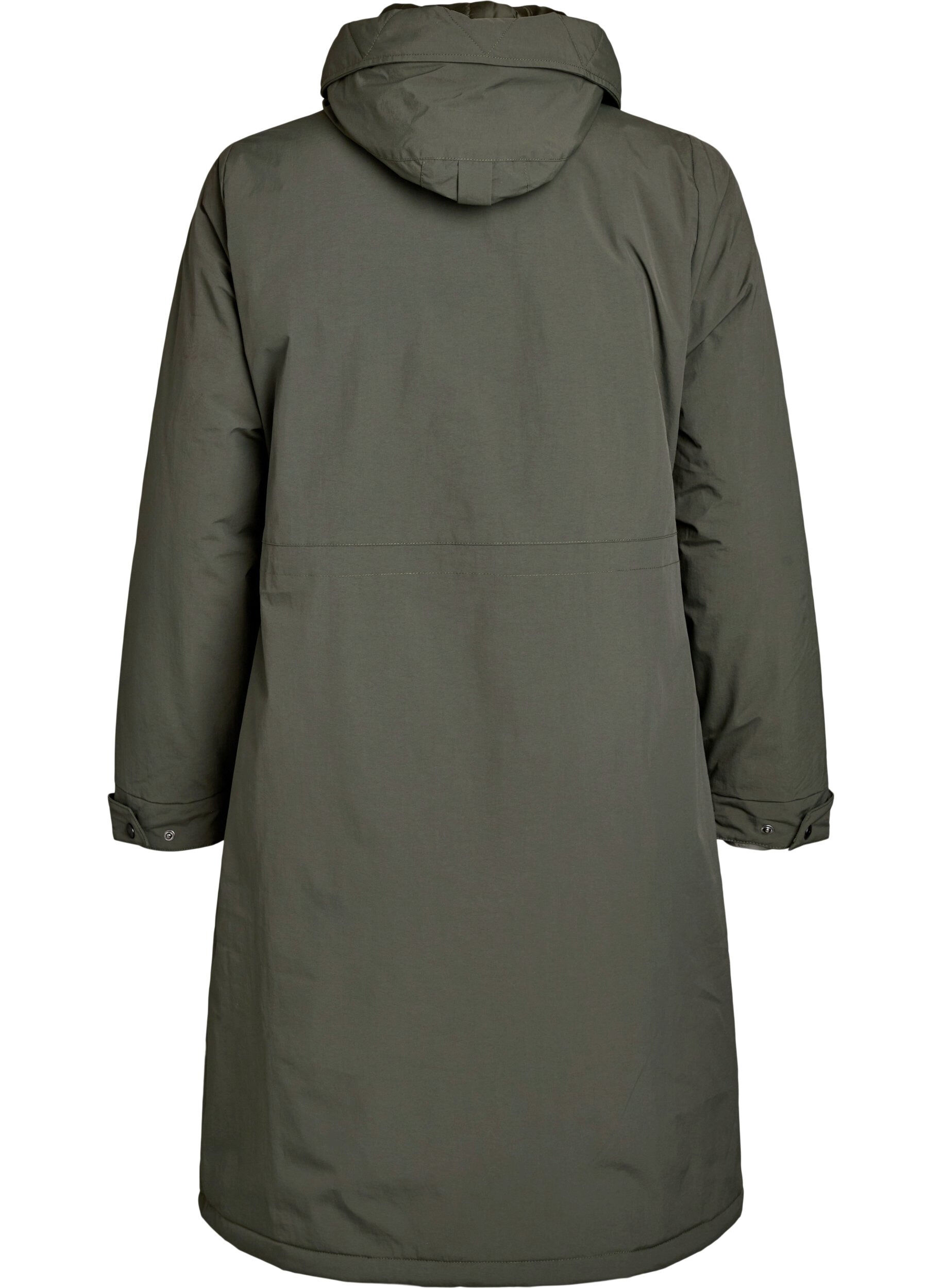 ZizziParka met capuchon en verstelbare taille, Groen, Packshot image number 1