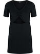 Korte jurk met uitsnede, Black, Packshot image number 0