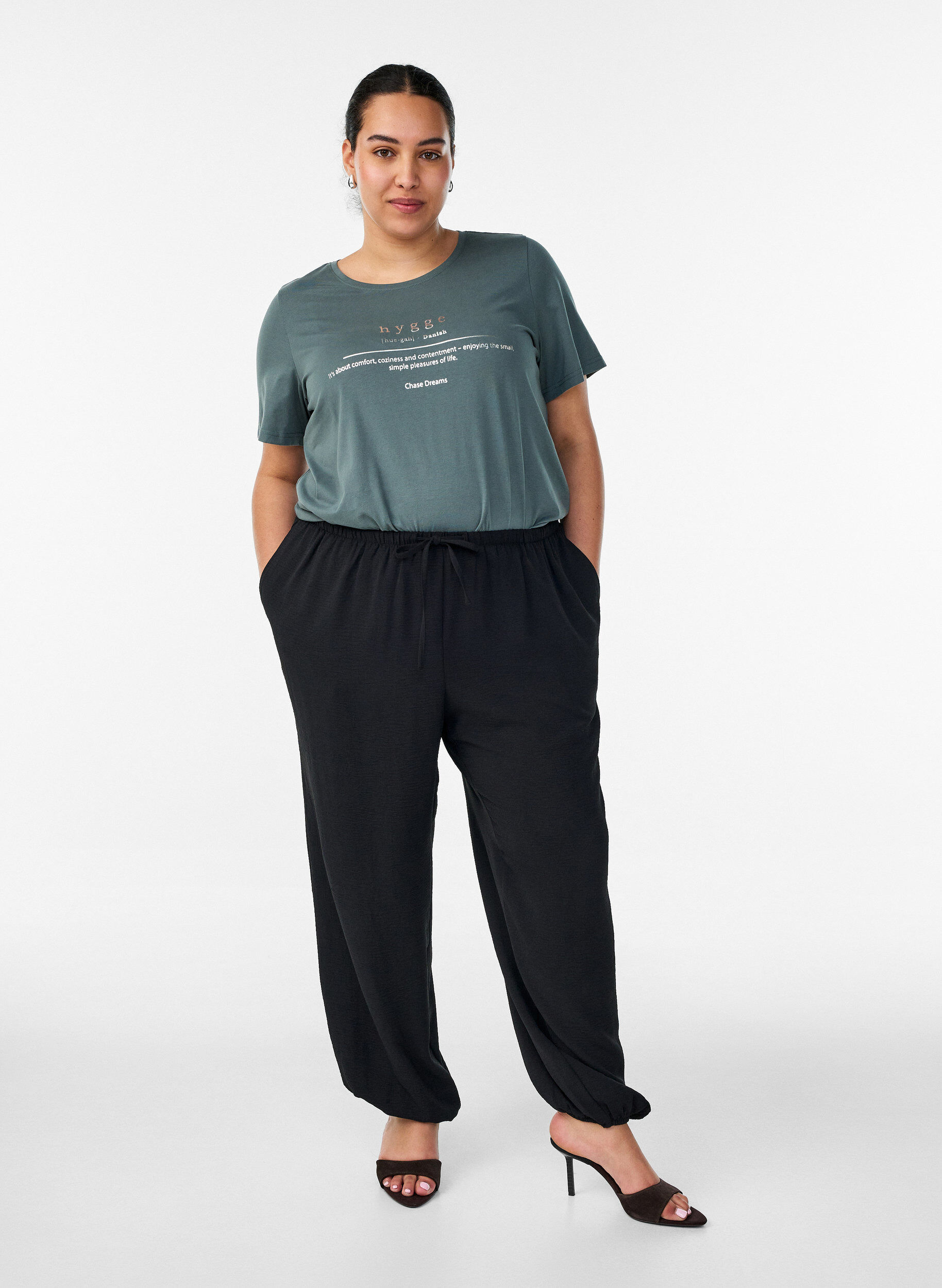 ZizziT-shirt met motief, Groen, Model image number 1
