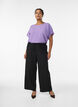 Blouse &agrave; manches courtes et encolure ronde, Mauve, Model image number 1