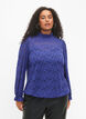 Kanten blouse met lange mouwen en smok, Deep Ultramarine, Model image number 0