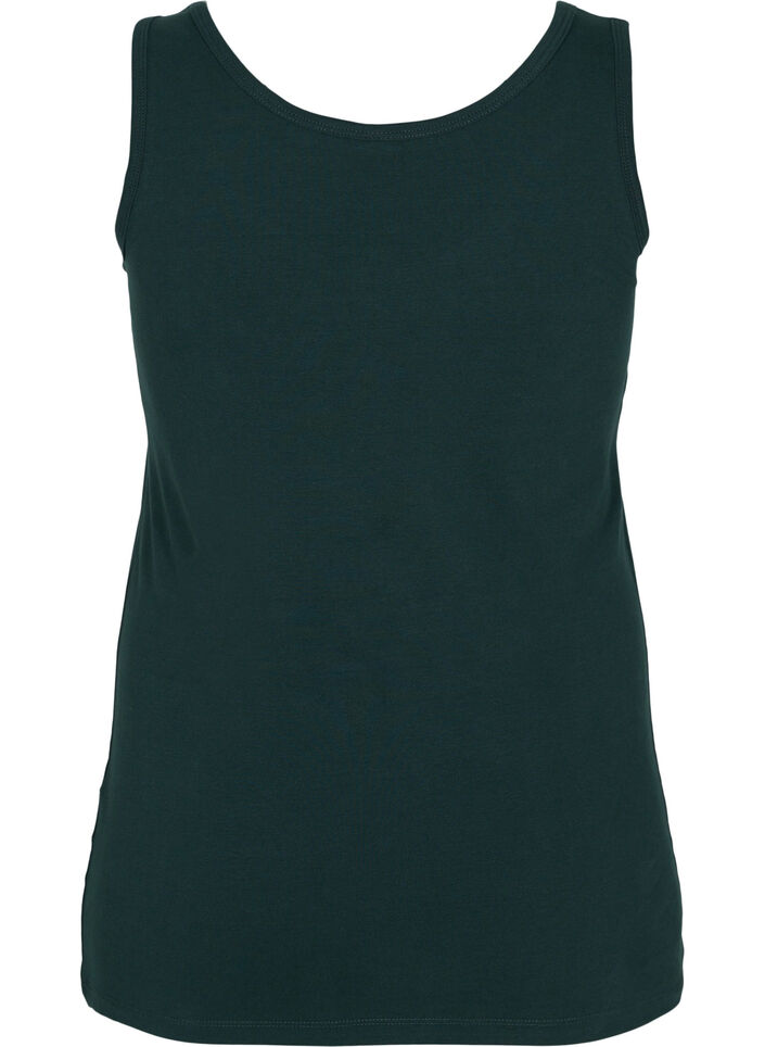 Haut basique en coton, Vert fonc&eacute;, Packshot image number 1