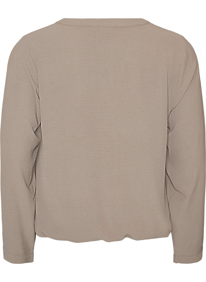 Blouse &agrave; la silhouette ballon avec col en V, Beige, Packshot image number 1