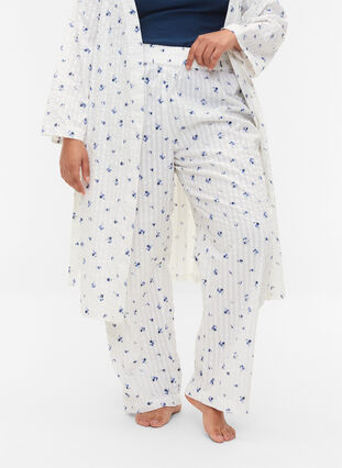 Pantalon de nuit en coton à fleurs, Snow White AOP, Model image number 2