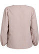 Blouse met V-hals en kleine ruitjes, Beige, Packshot image number 1