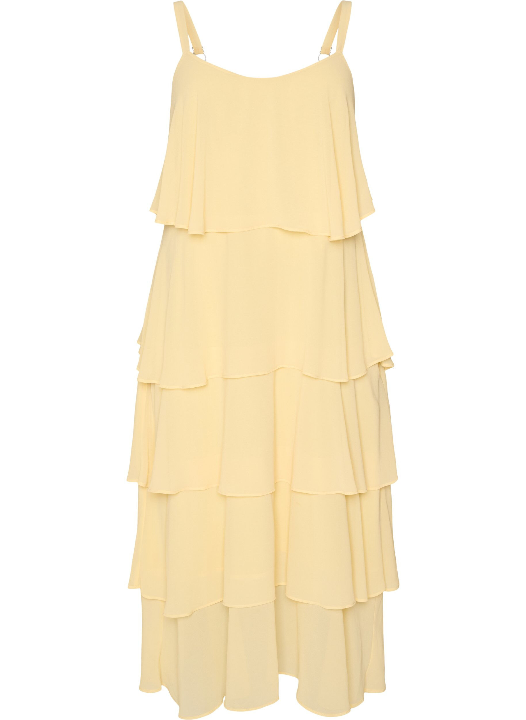 ZizziRobe maxi avec plusieurs couches de volants et cape amovible, Jaune clair, Packshot image number 3