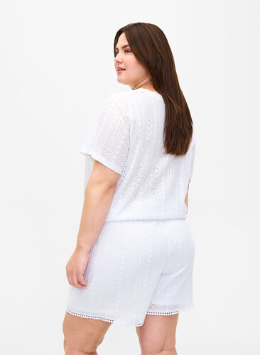 Shorts à motif texturé, Bright White, Model image number 1