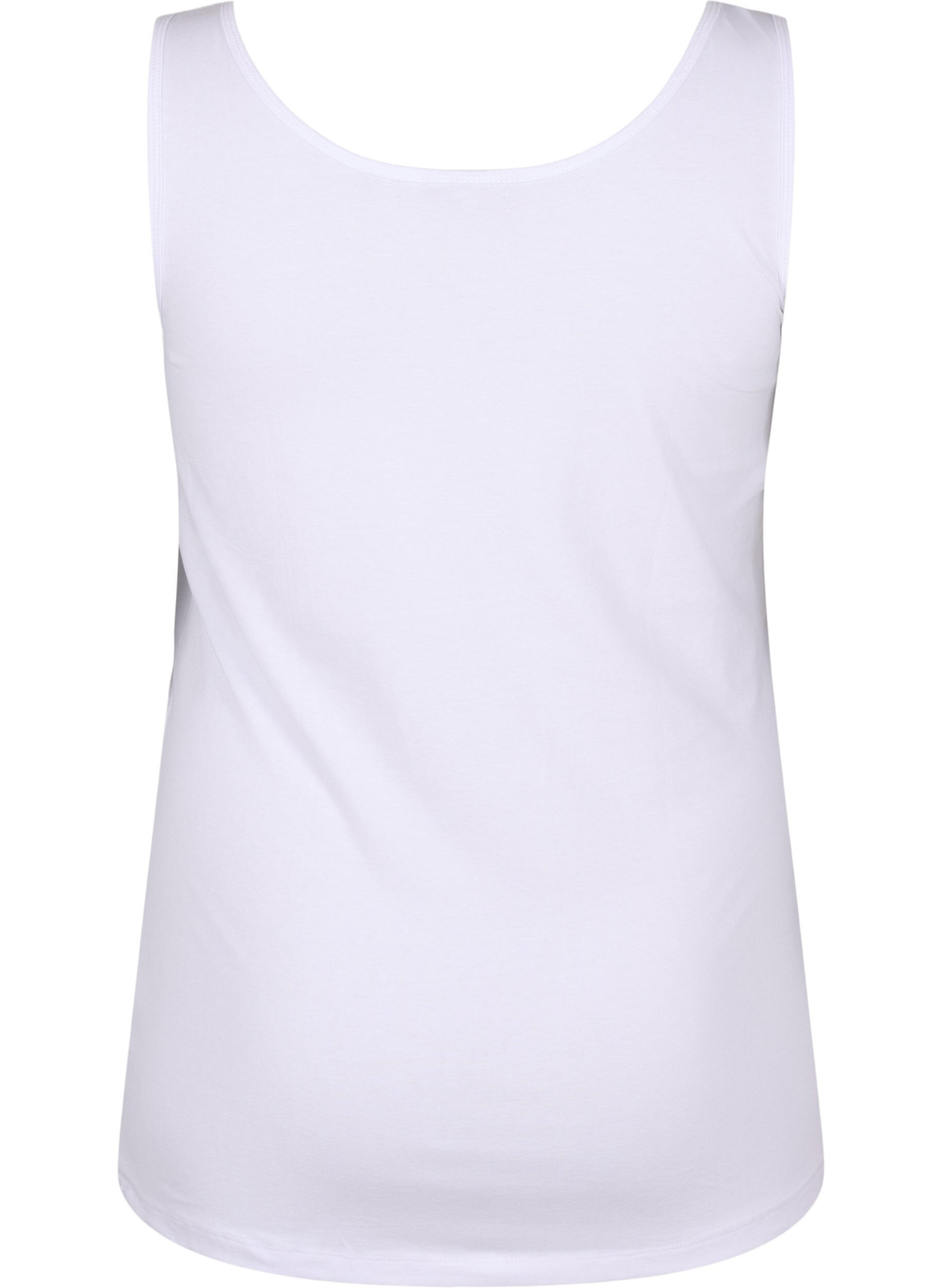 Zizzi Haut basic uni en coton, Blanc, Packshot image number 1