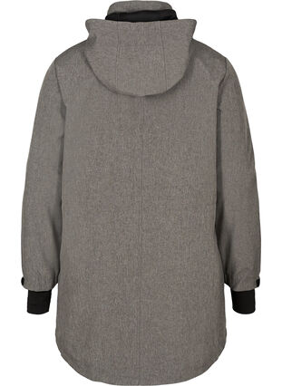 Veste softshell avec capuche et poches, Medium Grey Melange, Packshot image number 1
