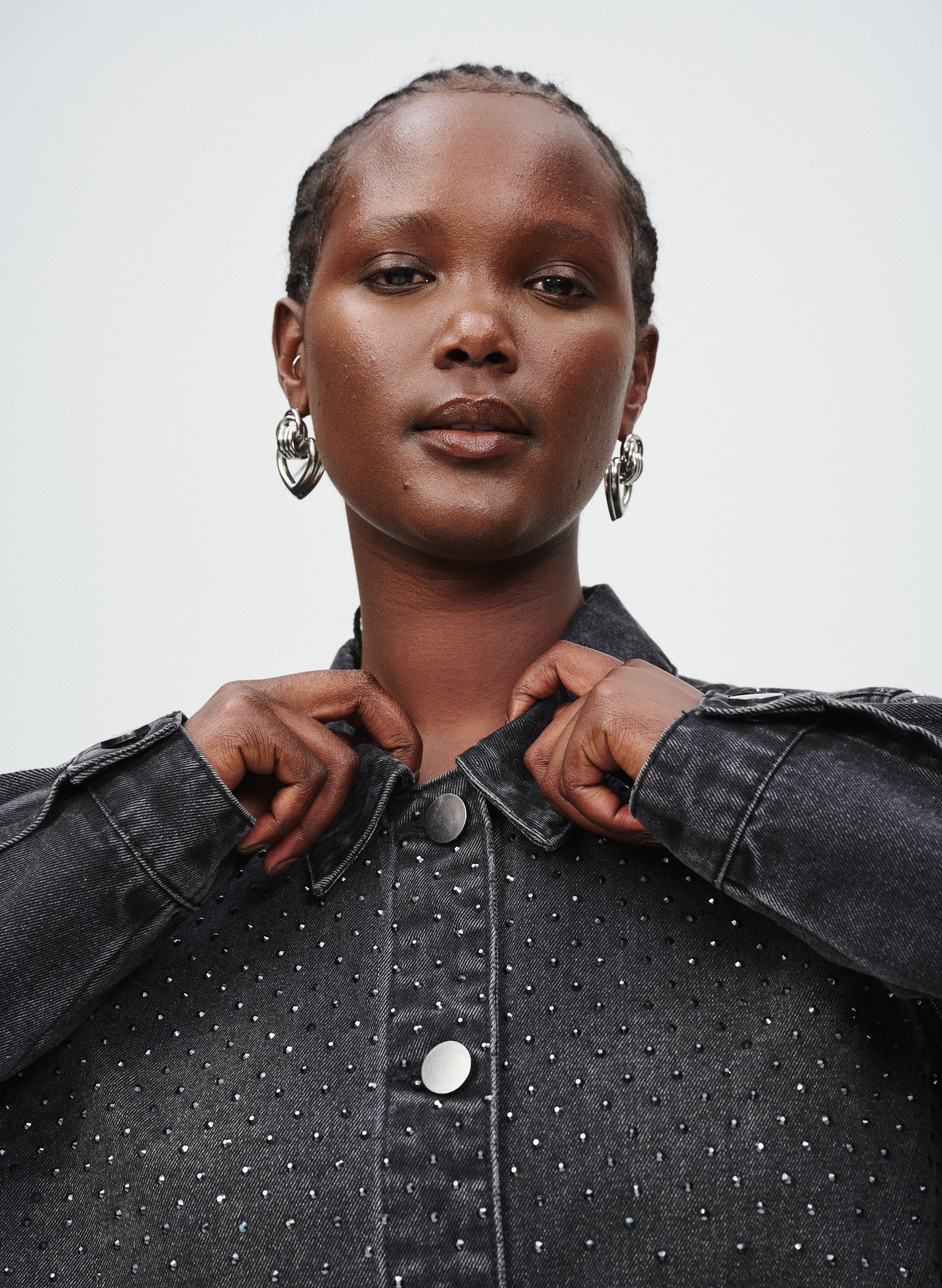 Zizzi Denim avec d&eacute;tails en pierre, , Model