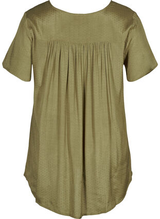 blouse met korte mouwen in viscose, Ivy green, Packshot image number 1