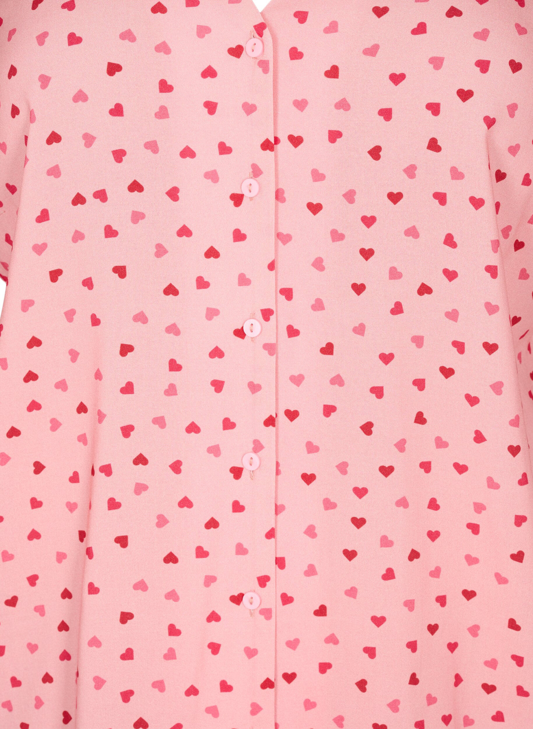 ZizziBedrukte pyjamatop van viscose, Roze, Packshot image number 2