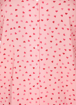 Bedrukte pyjamatop van viscose, Pink Icing W. hearts, Packshot image number 2