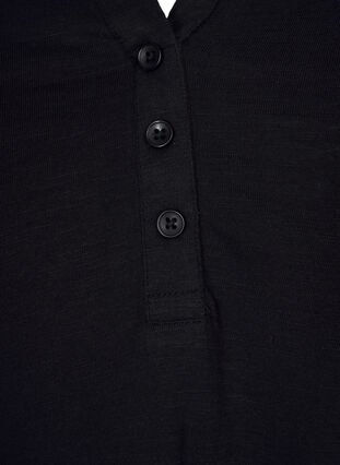 Katoenen blouse met 3/4-mouwen, Black, Packshot image number 2