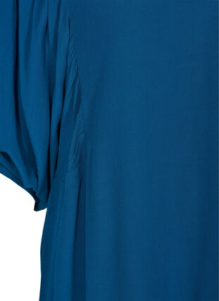 Viscose tuniek met decoratieve 3/4 mouwen, Moroccan Blue, Packshot image number 3