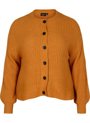Cardigan en laine à boutons, Harvest Pumpkin Mel., Packshot image number 0