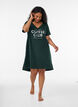Chemise de nuit en coton biologique et &agrave; col en V, Vert fonc&eacute;, Model image number 1