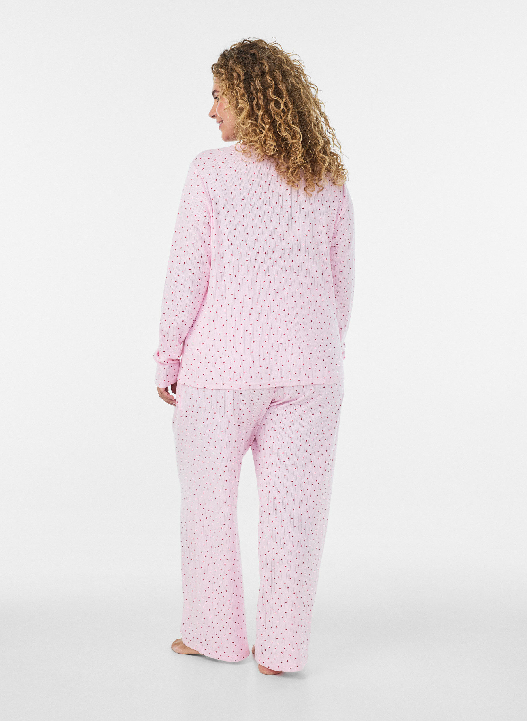 ZizziCardigan en coton biologique avec broderie ajour&eacute;e, Rose, Model image number 2