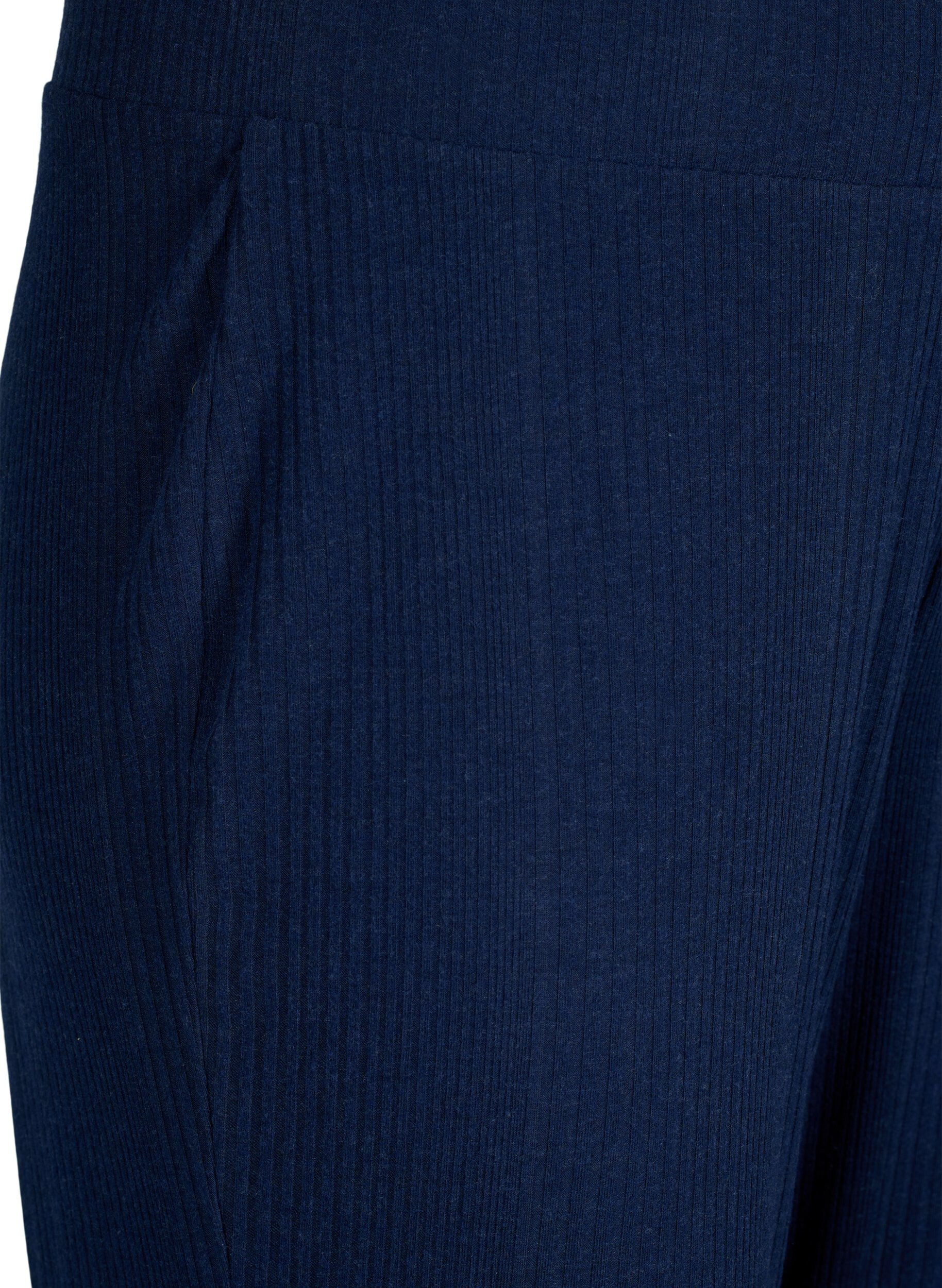 Zizzi Pantalon confortable avec texture ray&eacute;e, Night Sky Mel., Packshot image number 2