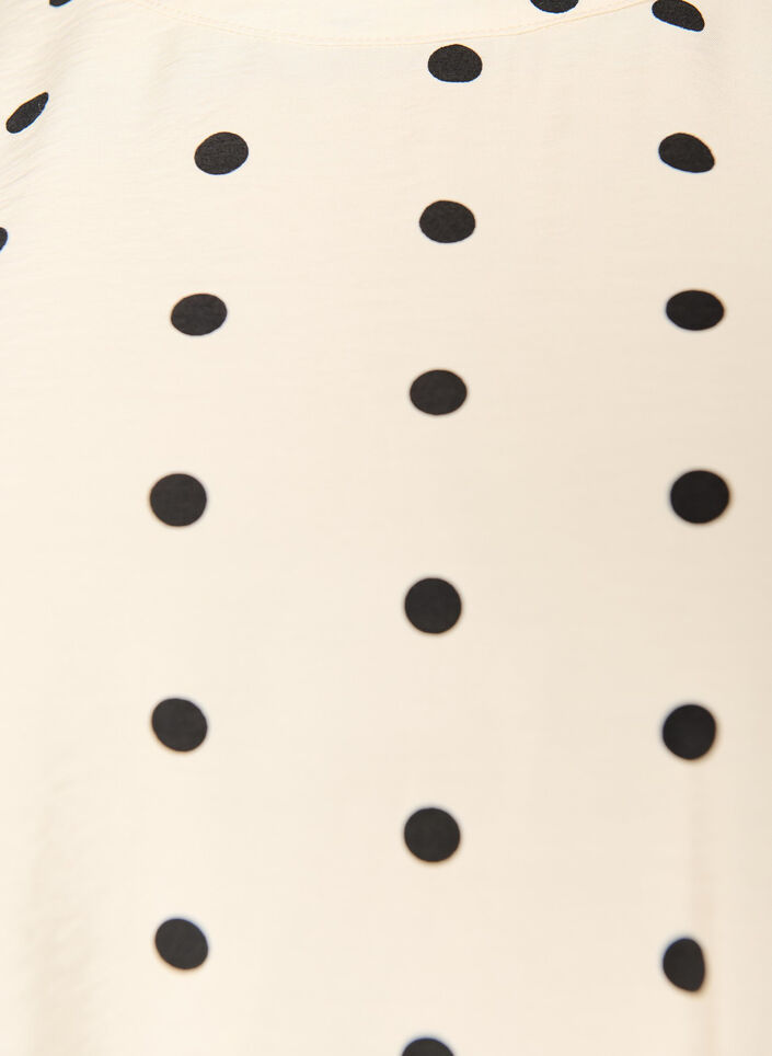 Blouse en viscose &agrave; pois et manches courtes, Vanille, Packshot image number 2