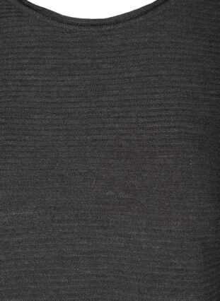 Gebreide geribbelde sweater met ronde hals , Dark Grey Melange, Packshot image number 2