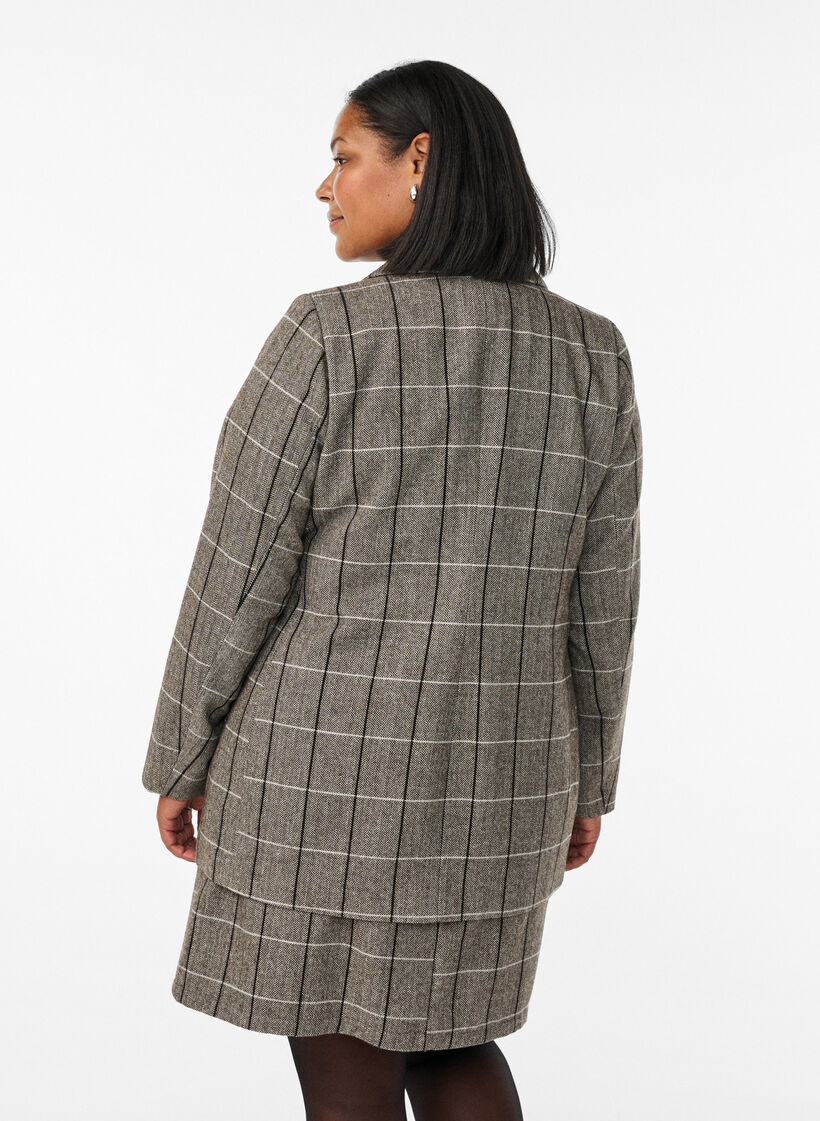 Klassieke geruite blazer, Grijs, Model image number 2