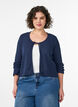 Cardigan en jersey textur&eacute; &agrave; nouer sur le devant, Bleu, Model image number 0