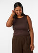 Aansluitende basic top van een gladde stof, Bruin, Model image number 3