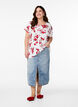 T-shirt met bloemenprint, Rood, Model image number 1